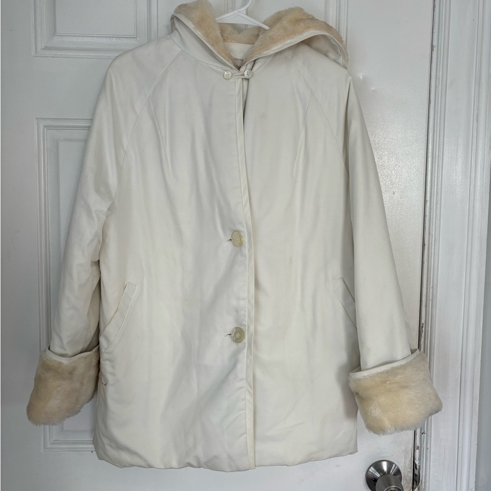 Vintage parka with faux fur hood and cuffs